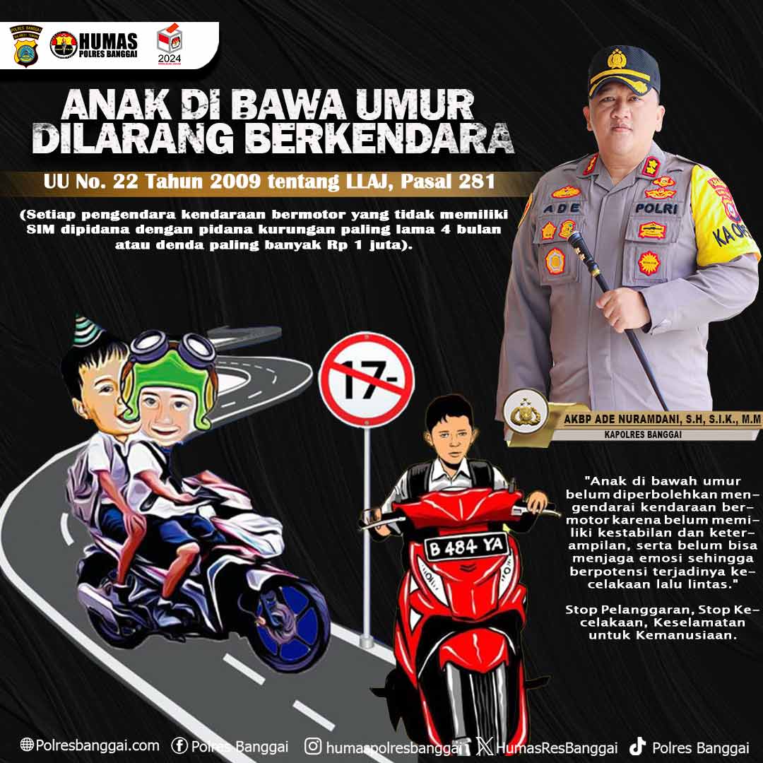 Polres Banggai Himbau Anak Dibawah Umur Tak Mengendarai Sepeda Motor