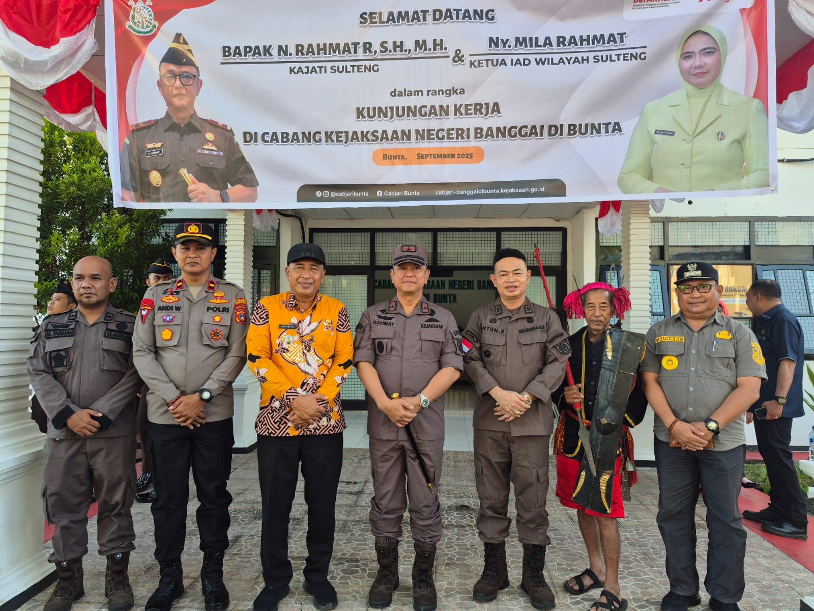 Kapolsek IPDA Andi Sambut Hangat Kunker Kepala Kejati Sulteng ke Cabjari Banggai di Bunta