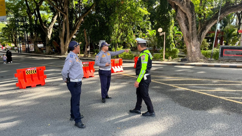 Satlantas Polres Banggai dan Dishub Amankan Kegiatan Car Free Day