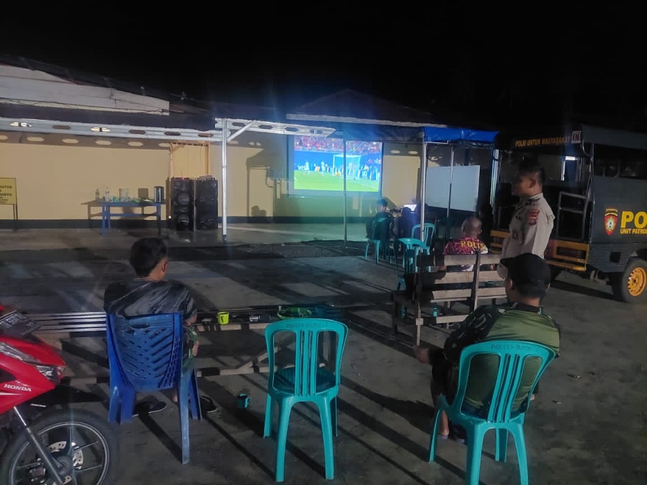 Nobar Piala Dunia 2026, Polsek Bunta Pererat Kedekatan dengan Masyarakat