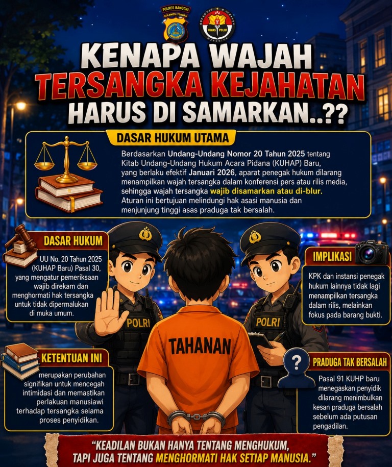 Mengapa Wajah dan Nama Tersangka Harus Disamarkan? Ini Penjelasan Polres Banggai