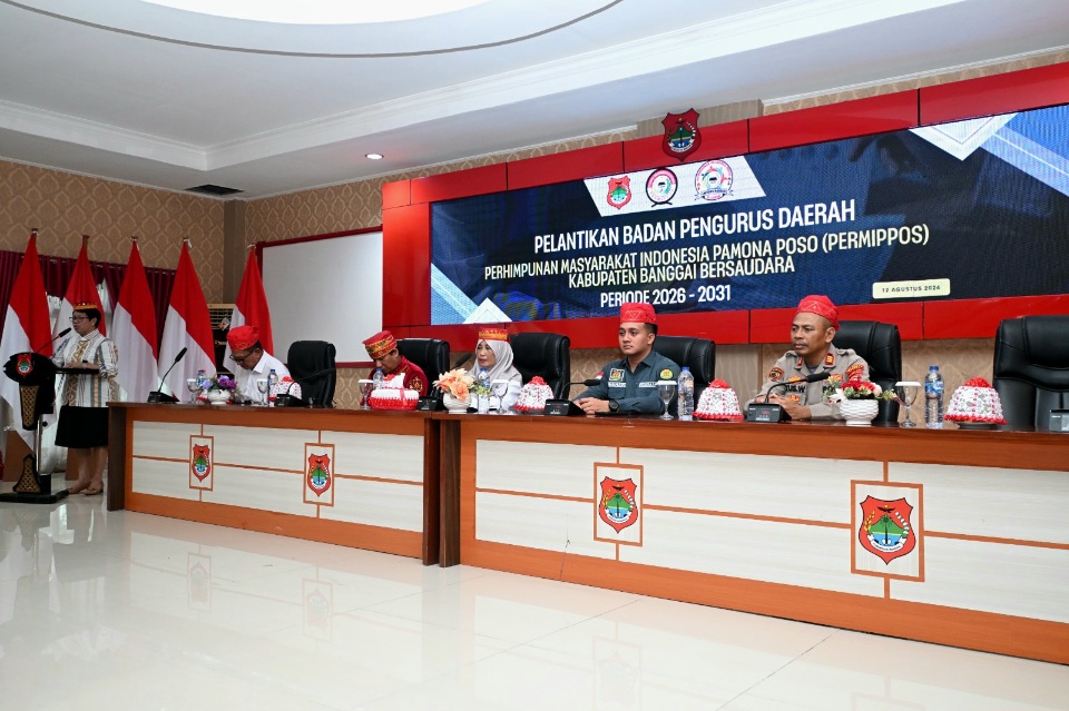 Wakili Kapolresta Banggai, Kabag SDM Hadiri Pelantikan Pengurus PERMIPPOS di Luwuk
